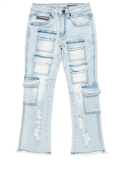 boys kade blue stacked flare jean