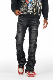mercol blue stacked flare jean