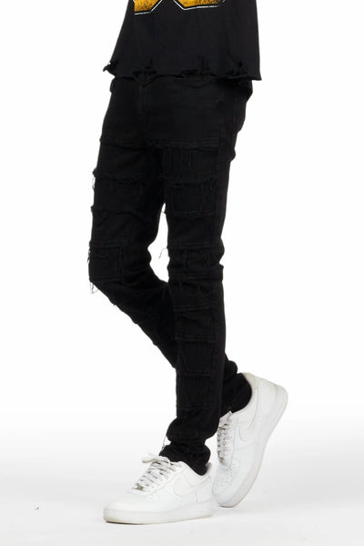 waylon rustic blue frayed slim fit jean