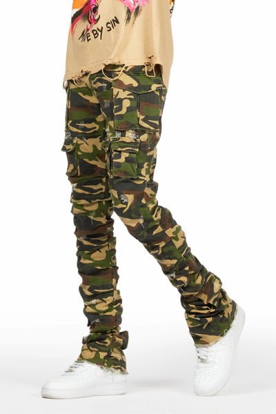 gentry blue stacked flare jean