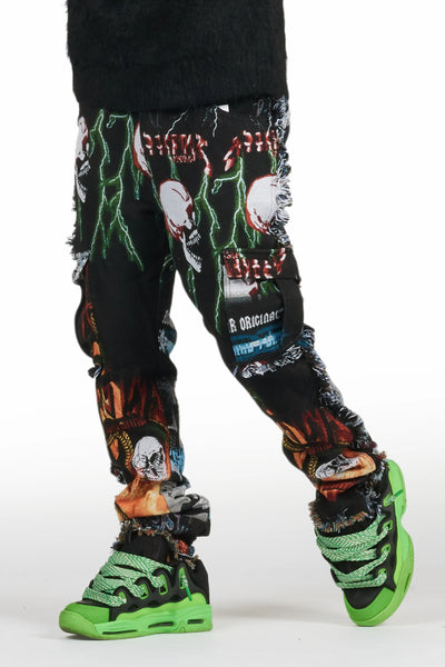 zarin black/multi tapestry slim fit jean