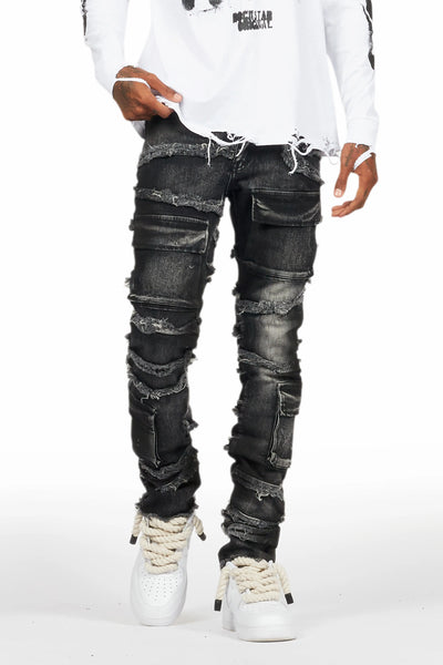 yves grey skinny cargo jean