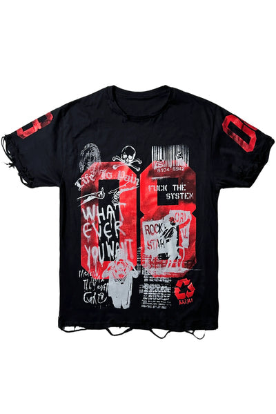 Grill black graphic oversized t-shirt