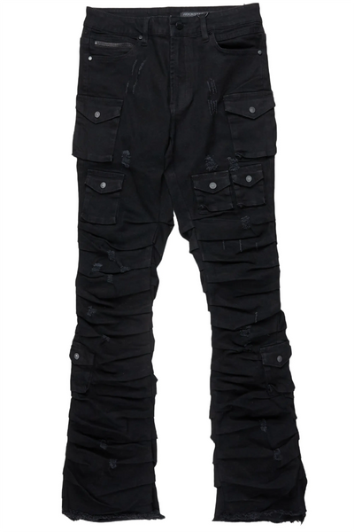 gentry blue stacked flare jean