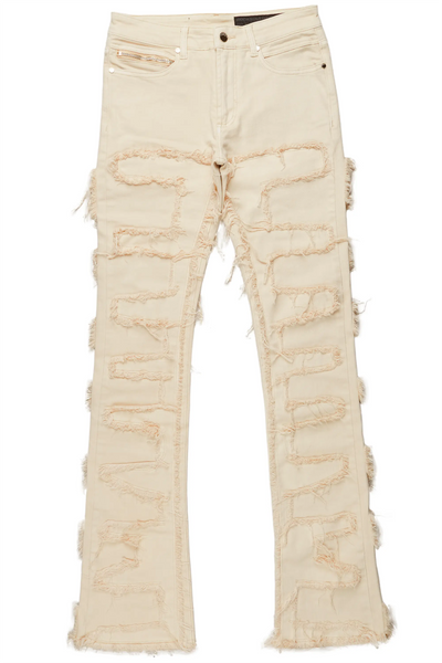 shake tree camo stacked flare jean