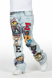 Boys espen black stacked flare jean