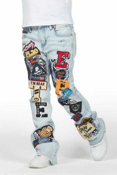 Boys espen black stacked flare jean