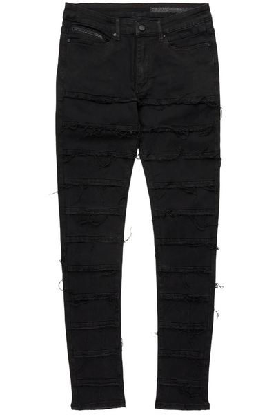 waylon rustic blue frayed slim fit jean
