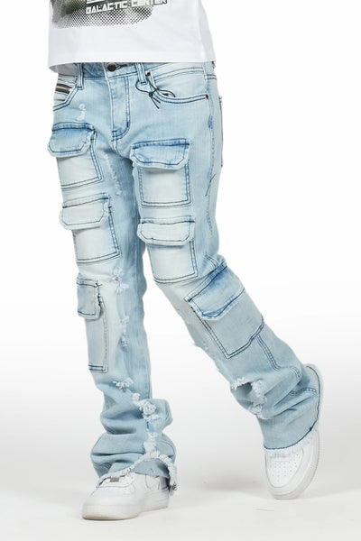 boys kade blue stacked flare jean