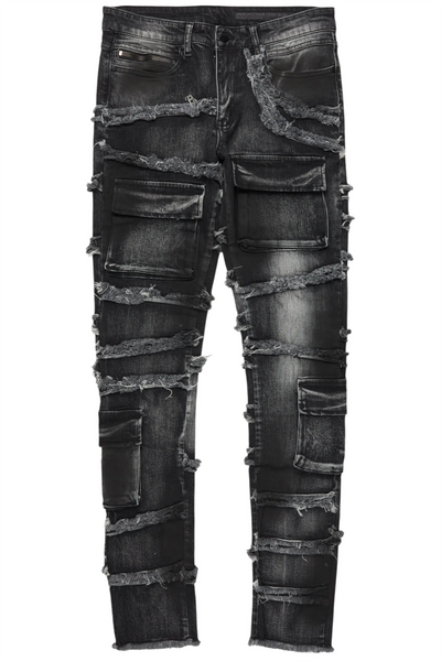 yves grey skinny cargo jean