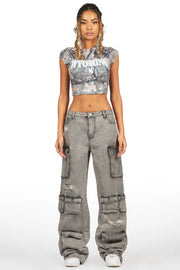 jahmani grey wash wide leg jean