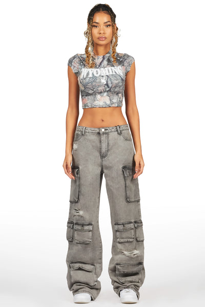 jahmani grey wash wide leg jean