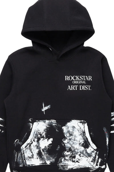 boys filip black graphic hoodie