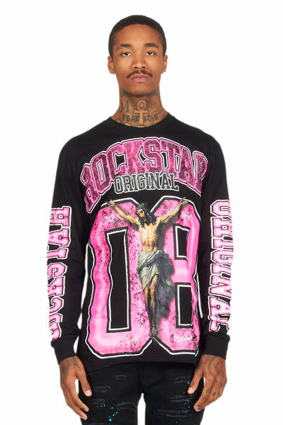 Fields black/orange long sleeve graphic t-shirt
