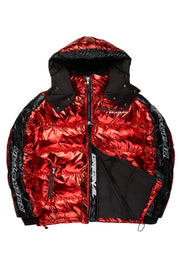 metallic royal blue alasia puffer jacket