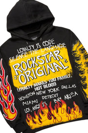 beno black/yellow stacked flare hoodie track set