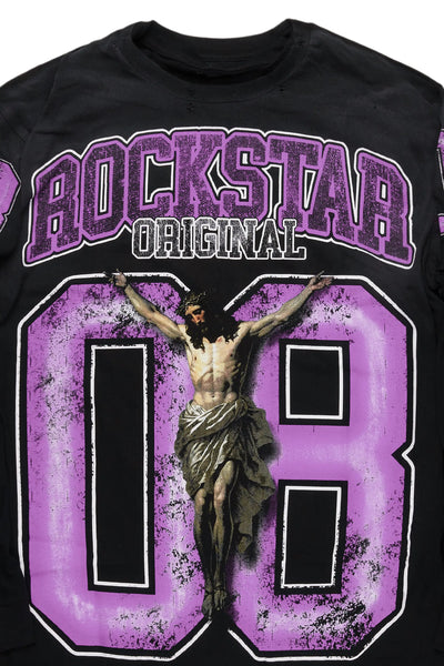 Tariqa Black/Purple Double Layer Tee – Streetwear