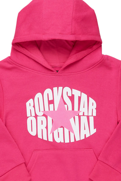 Girls Mia Vintage Green Graphic Hoodie – Trendy & Cozy
