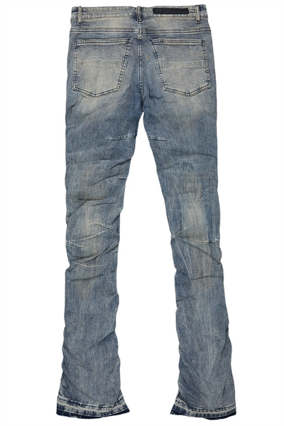 mercol blue stacked flare jean