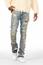 mercol blue stacked flare jean