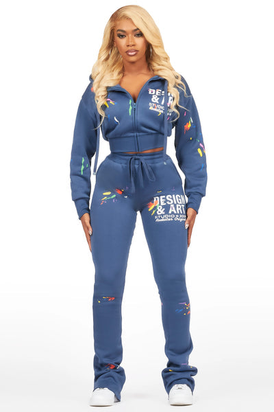 kristiane navy crop super stacked trackset