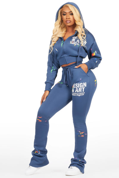 kristiane navy crop super stacked trackset