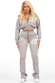 kristiane navy crop super stacked trackset