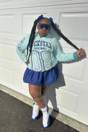 girls fields light blue graphic mohair hoodie
