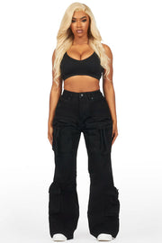corrie black baggy cargo jean