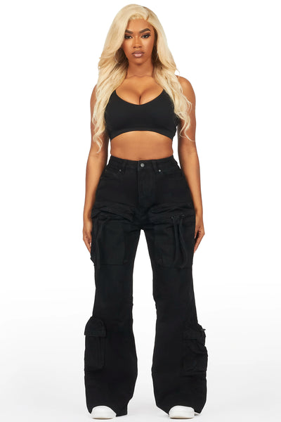 corrie black baggy cargo jean