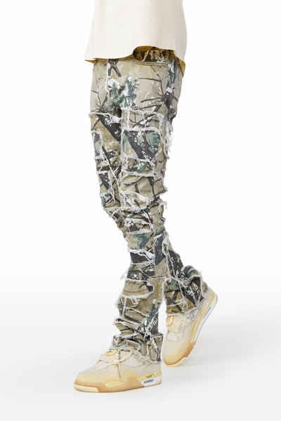 shake light blue stacked flare jean