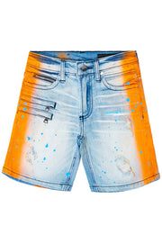 Kids Brum Short-Orange | Trendy Distressed Shorts